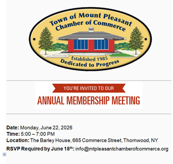 Mt Pleasant Chamber of Commerce Annual Membership Meeting 2026