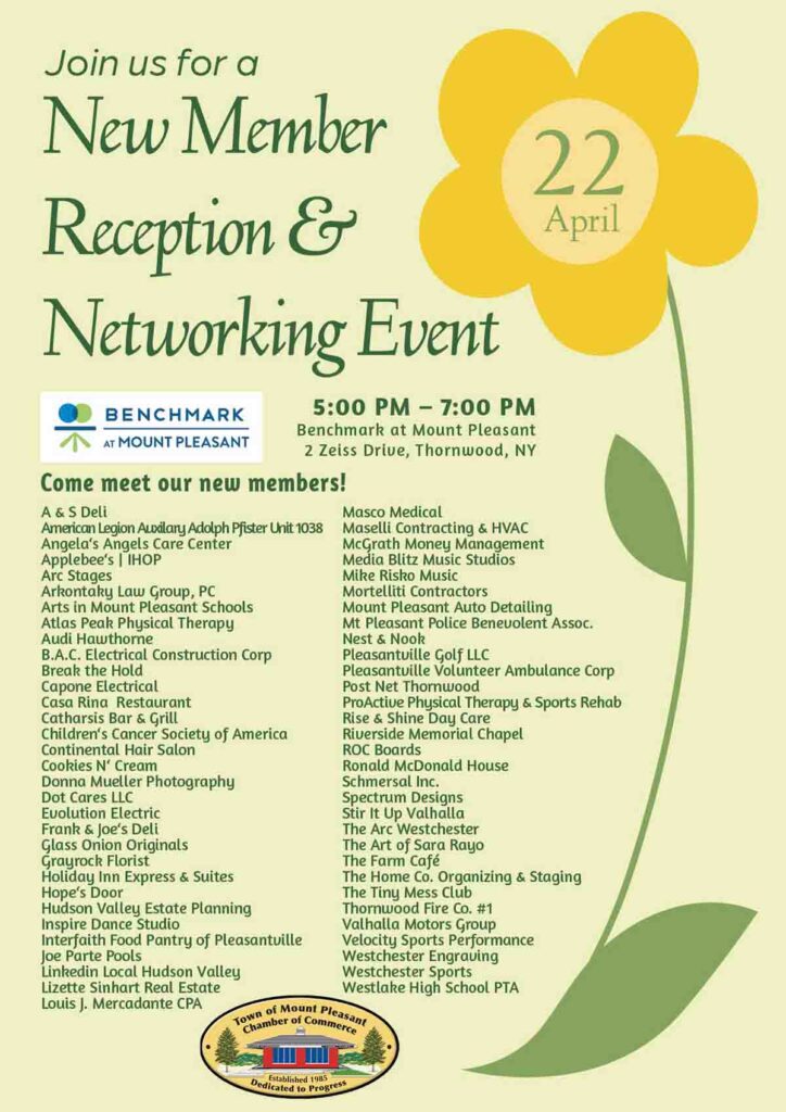 New Member Reception & Networking Event poster